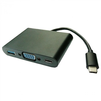 Adaptor USB-C la VGA + 1 x USB-A 3.0 + 1 x USB-C PD (Power Delivery) T-M 0.1m, Value 12.99.3201 Adaptor USB-C la VGA + 1 x USB-A 3.0 + 1 x USB-C PD (Power Delivery) T-M 0.1m, Value 12.99.3201
