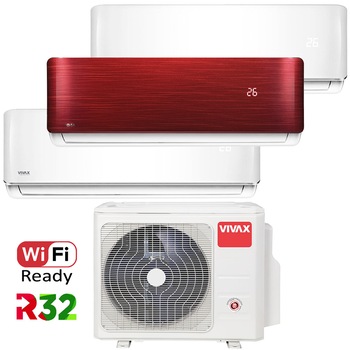 Aer conditionat Multisplit Vivax R-Design ACP-21COFM60AERI / 2x ACP-09CH25AERI + ACP-12CH35AERI RED, R32, Inverter, Clasa A++, I Feel, Auto Restart, Autodiagnoza, Autocuratare, Sleep Mode, 24 timer Aer conditionat Multisplit Vivax R-Design ACP-21COFM60AERI / 2x ACP-09CH25AERI + ACP-12CH35AERI RED, R32, Inverter, Clasa A++, I Feel, Auto Restart, Autodiagnoza, Autocuratare, Sleep Mode, 24 timer