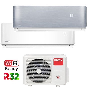 Aer conditionat Multisplit Vivax R-Design ACP-18COFM50AERI / ACP-09CH25AERI + ACP-12CH35AERI SILVER, R32, Inverter, Clasa A++, I Feel, Auto Restart, Autodiagnoza, Autocuratare, Sleep Mode, 24 timer Aer conditionat Multisplit Vivax R-Design ACP-18COFM50AERI / ACP-09CH25AERI + ACP-12CH35AERI SILVER, R32, Inverter, Clasa A++, I Feel, Auto Restart, Autodiagnoza, Autocuratare, Sleep Mode, 24 timer
