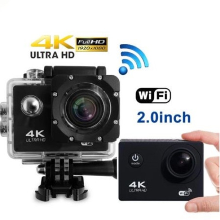 Wifi Екшън камера GoPlus 4K , Спортна, HDMI, micro USB, Водоустойчива до 30 м, Черен