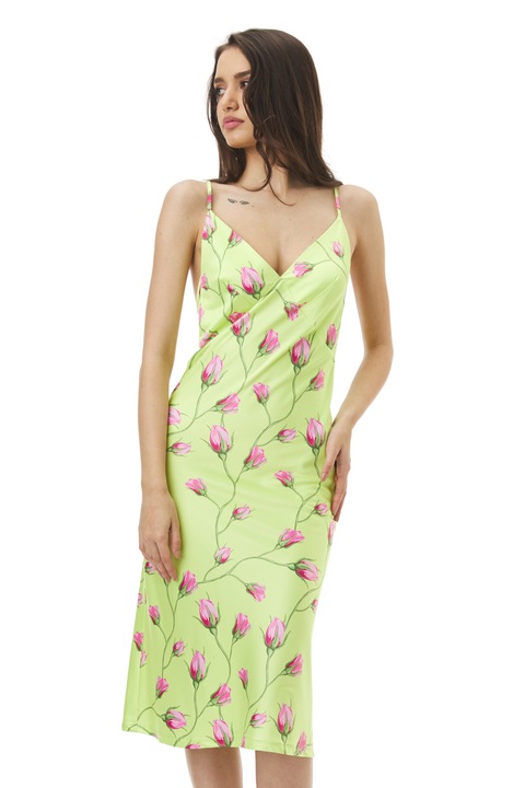 En Privé, Neglijeu din matase cu bretele incrucisate Ivy, Verde