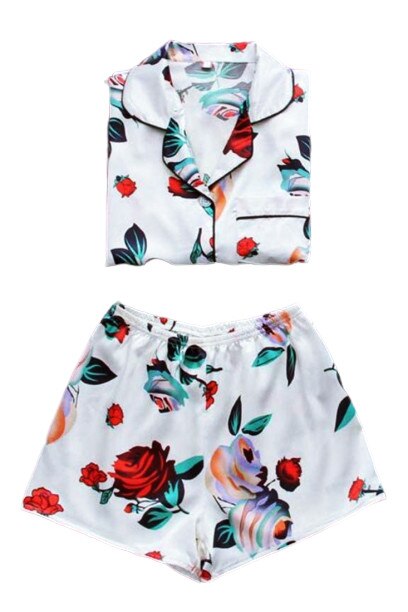 Pijama dama, alb, Alb