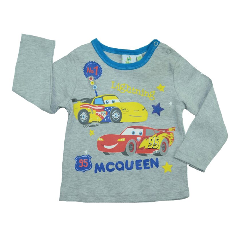 Bluza cu maneca lunga pentru baieti Cars Disney DISK-JTKL41501G, Gri