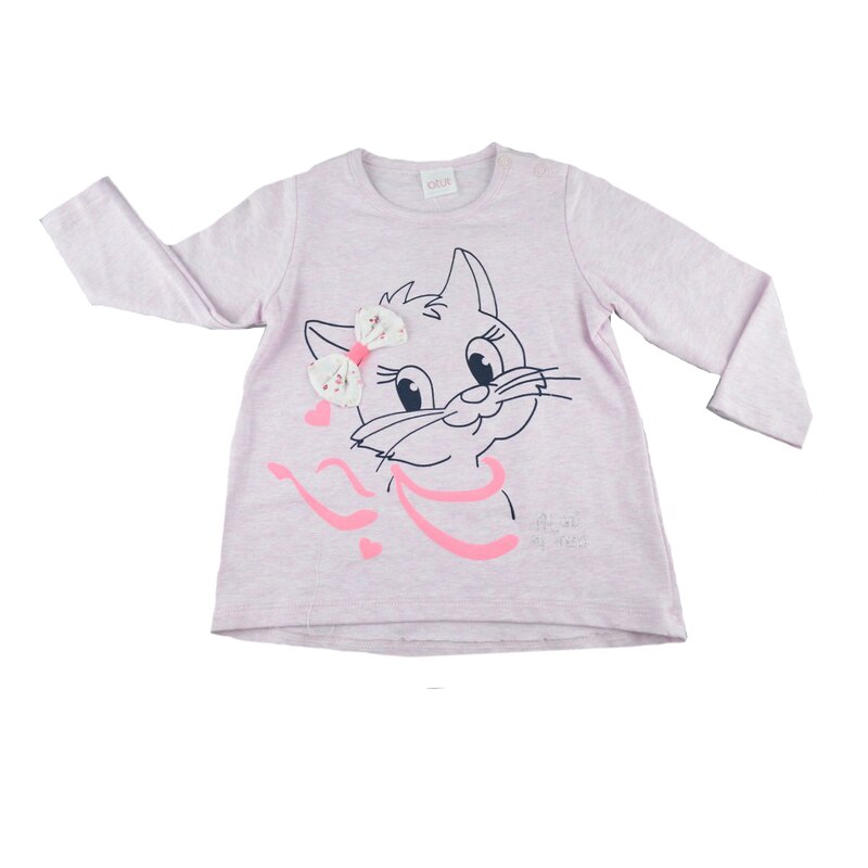 Bluza cu maneca lunga pentru fete Atut A-6549, Roz, 80