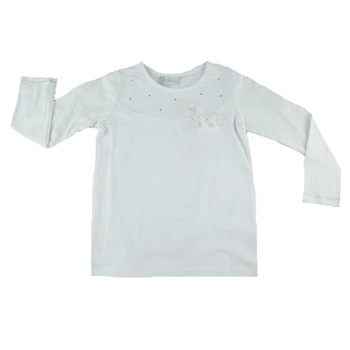 Bluza cu maneca lunga pentru fete Atut A-4605, Alb, 92 Bluza cu maneca lunga pentru fete Atut A-4605, Alb, 92