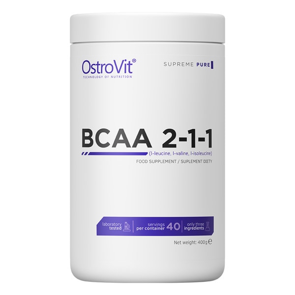 Supliment alimentar, OstroVit Supreme Pure BCAA 2-1-1 (5000 mg) - 400 g (40 doze)