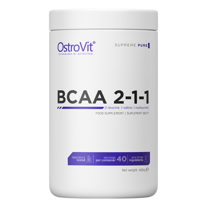 OstroVit Supreme Pure BCAA 2-1-1 Étrendkiegészítő, 5000 mg, 400 g (40 adag)