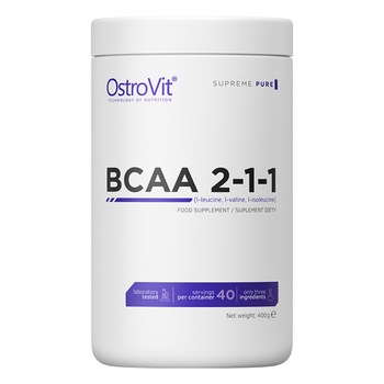 Supliment alimentar, OstroVit Supreme Pure BCAA 2-1-1 (5000 mg) - 400 g (40 doze) Supliment alimentar, OstroVit Supreme Pure BCAA 2-1-1 (5000 mg) - 400 g (40 doze)