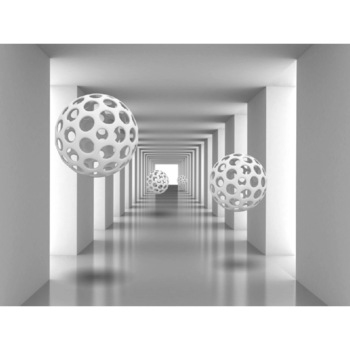 Fototapet de perete autoadeziv si lavabil Tunel cu bile albe2, 270 x 200 cm Fototapet de perete autoadeziv si lavabil Tunel cu bile albe2, 270 x 200 cm