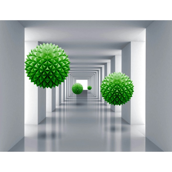 Fototapet Tunel cu bile verzi, 350 x 200 cm