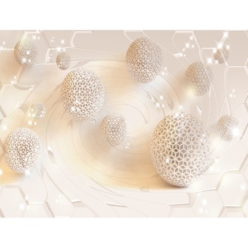 Autocolant Abstract globuri crem, 220 x 135 cm Autocolant Abstract globuri crem, 220 x 135 cm