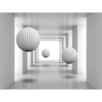 Fototapet de perete autoadeziv si lavabil Tunel cu bile albe, 270 x 200 cm Fototapet de perete autoadeziv si lavabil Tunel cu bile albe, 270 x 200 cm