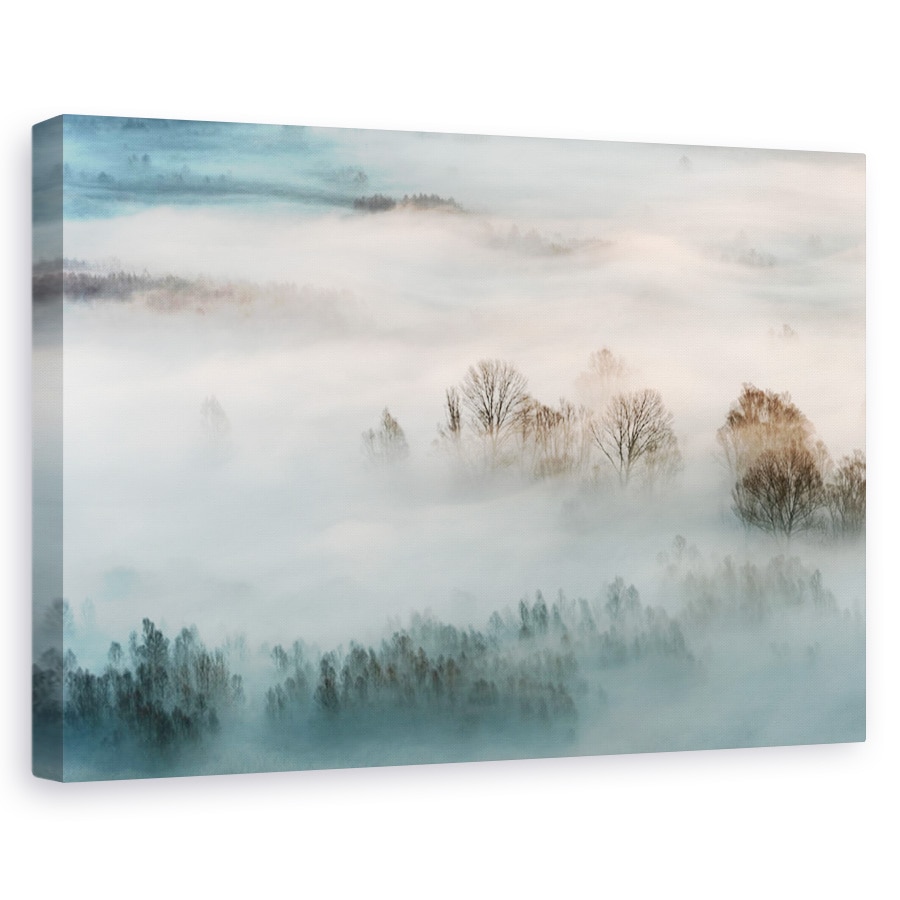 Tablou canvas - Ceata hibernala, Peisaj, Iarna, Rasarit De Soare, 80 x 120 cm