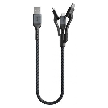 Cablu pentru incarcare si transfer de date 3 in 1 NOMAD Kevlar USB Type-C/Lightning/Micro-USB 30cm Negru Cablu pentru incarcare si transfer de date 3 in 1 NOMAD Kevlar USB Type-C/Lightning/Micro-USB 30cm Negru