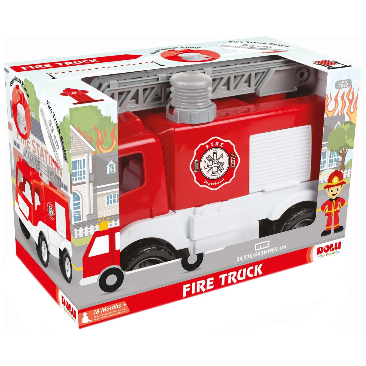 Camion de pompieri Dolu, 38 cm
