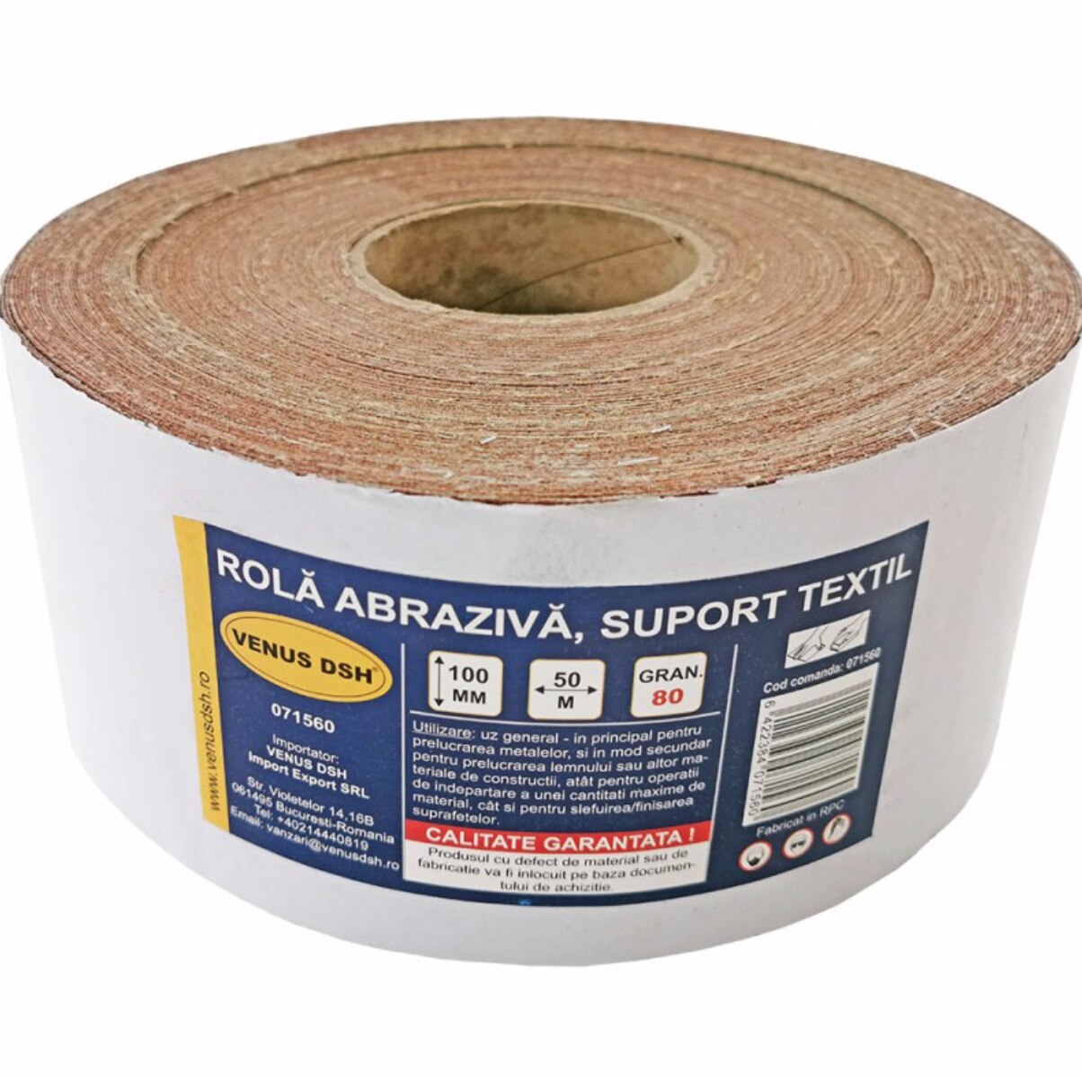 Rola abraziva, suport textil, 80 (100 mm x 50 m)