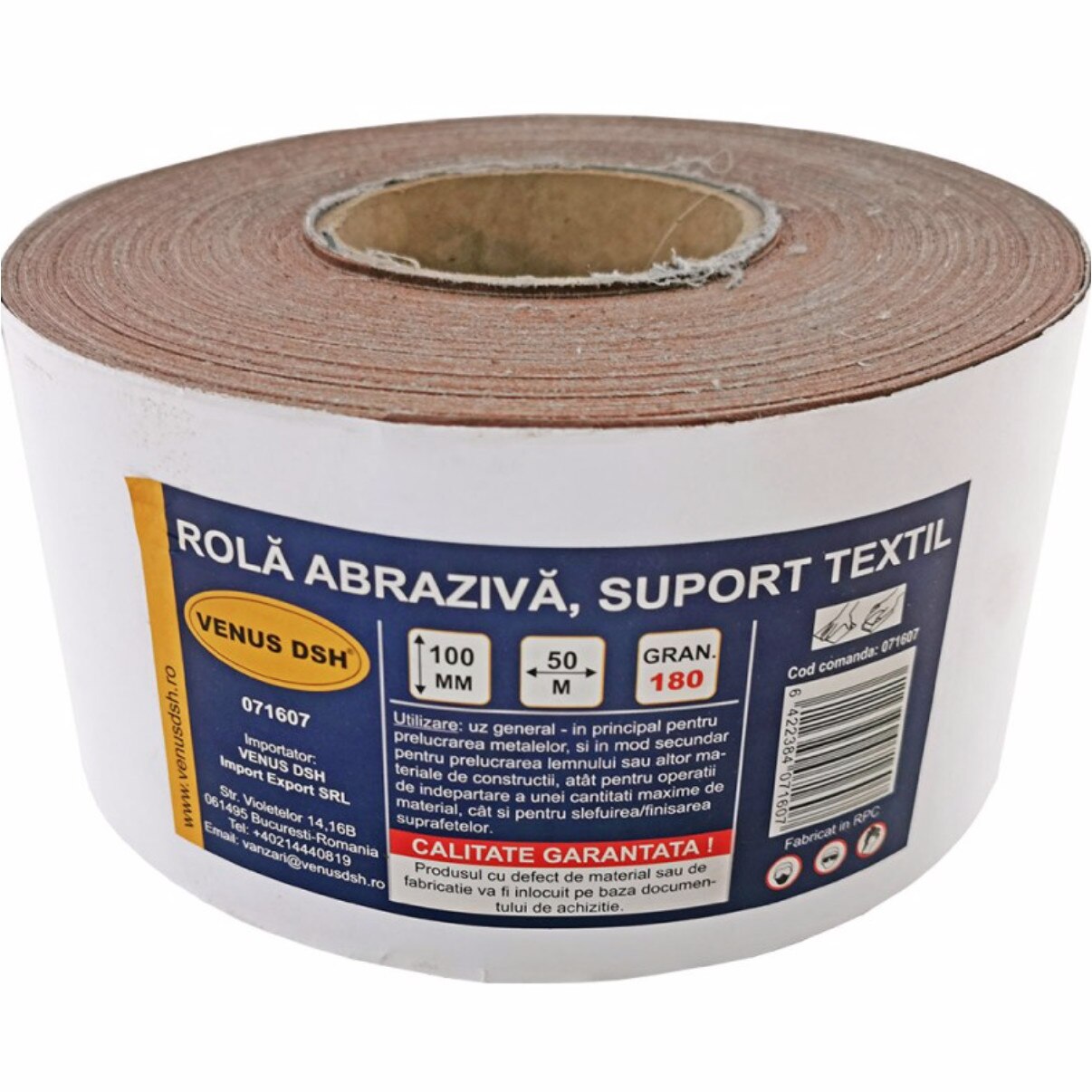 Rola abraziva, suport textil, 180 (100 mm x 50 m)