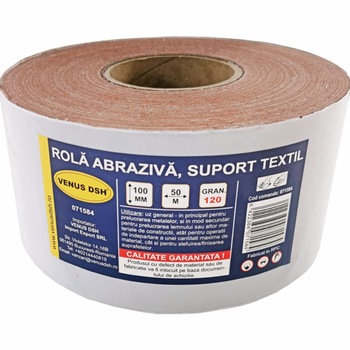 Rola abraziva, suport textil, 120 (100 mm x 50 m) Rola abraziva, suport textil, 120 (100 mm x 50 m)