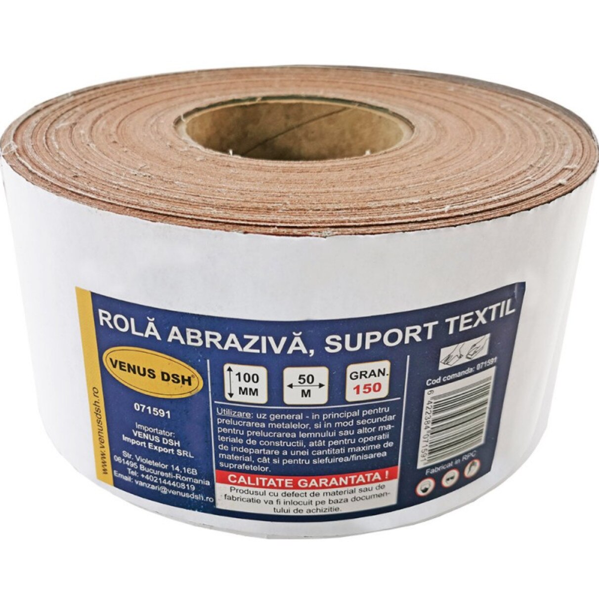 Rola abraziva, suport textil, 150 (100 mm x 50 m)