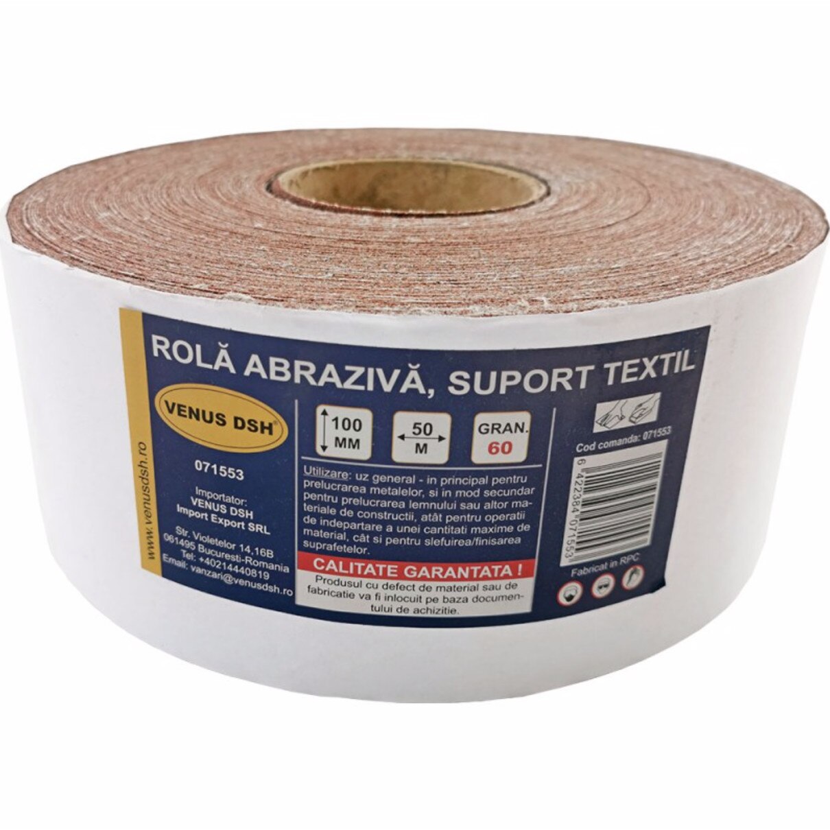 Rola abraziva, suport textil, 60 (100 mm x 50 m)