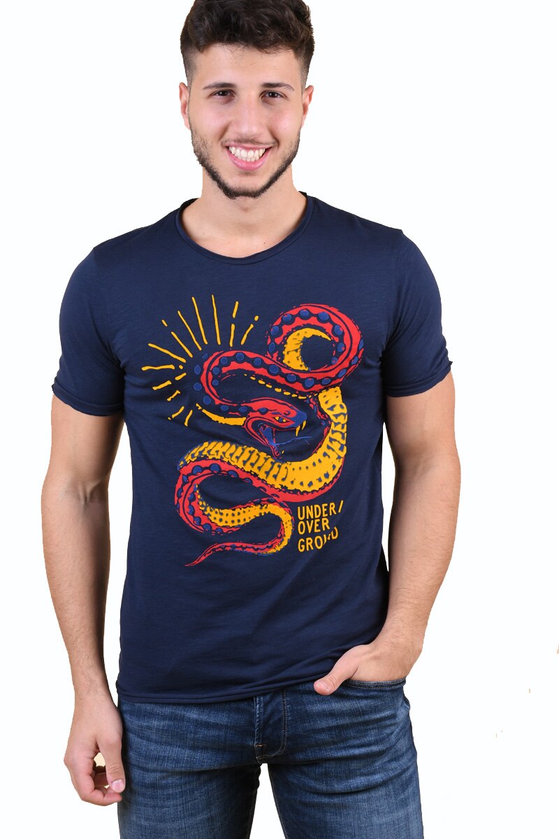 Tricou barbat, Jack&Jones, Miel Crew Black Iris, Bleumarin