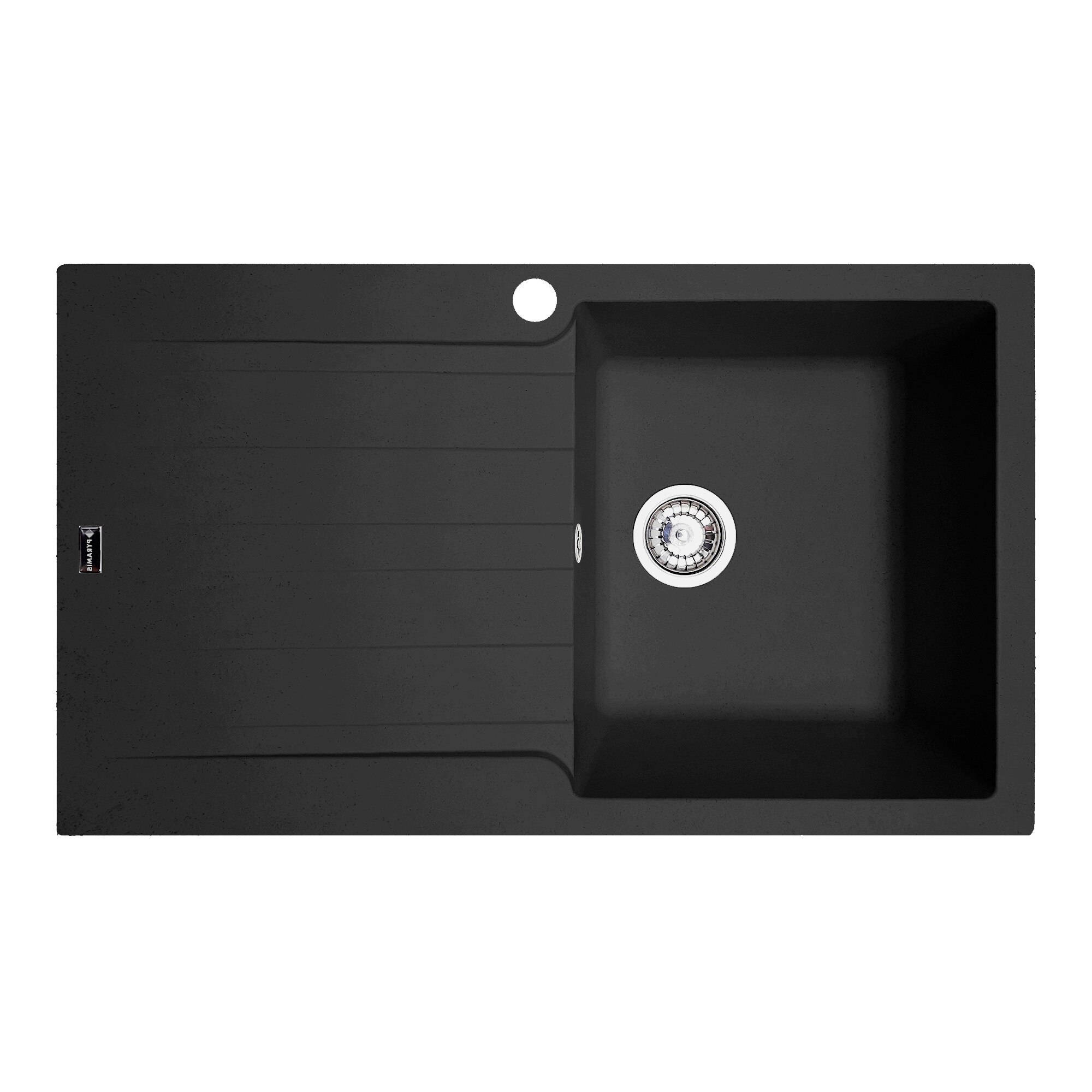 Chiuveta Pyramis SIERRA Artithek, dimensiune 860x500mm, adancime 210mm, cuva dreapta, soft compozit negru