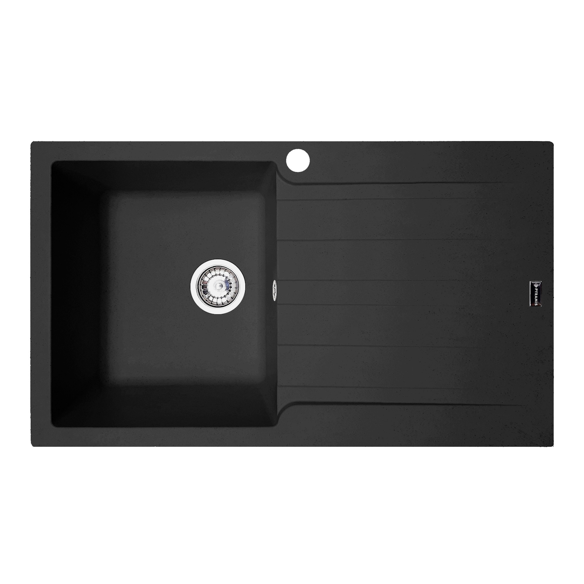 Chiuveta Pyramis SIERRA Artithek, dimensiune 860x500mm, adancime 210mm, cuva stanga, soft compozit negru