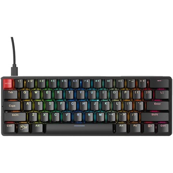 Tastatura mecanica gaming Glorious PC Gaming Race GMMK Compact, iluminare RGB, switch Gateron Brown, US-Layout, Negru Tastatura mecanica gaming Glorious PC Gaming Race GMMK Compact, iluminare RGB, switch Gateron Brown, US-Layout, Negru