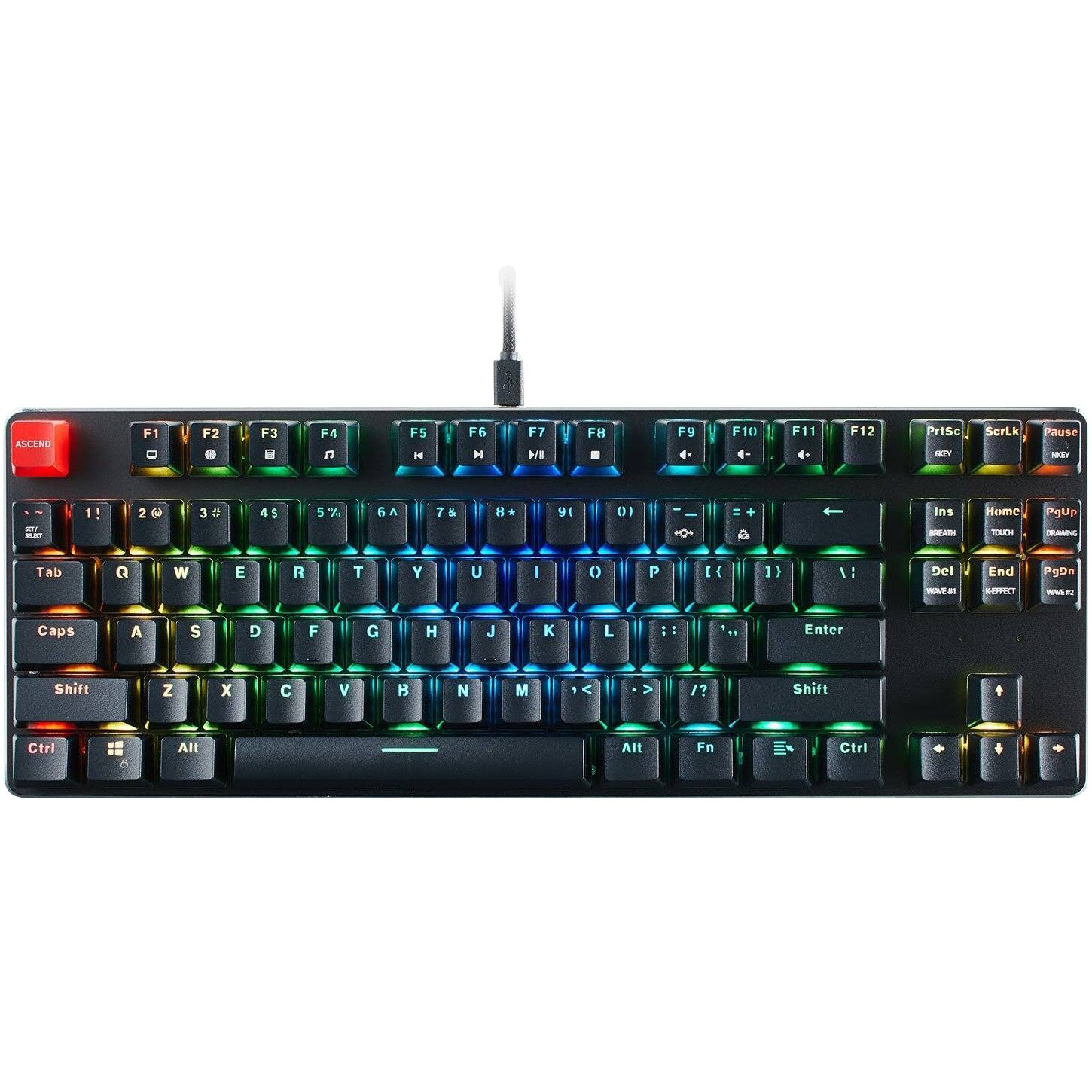Tastatura mecanica gaming Glorious GMMK TKL, iluminare RGB, switch Gateron Brown, US-Layout, Negru