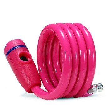 Antifurt bicicleta cablu spiralat 1.2m si cheie Forever - roz Antifurt bicicleta cablu spiralat 1.2m si cheie Forever - roz