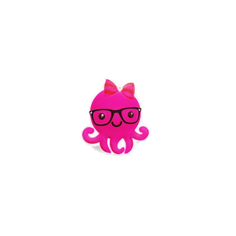 Sticker in forma de caracatita ,8cm , roz/mov