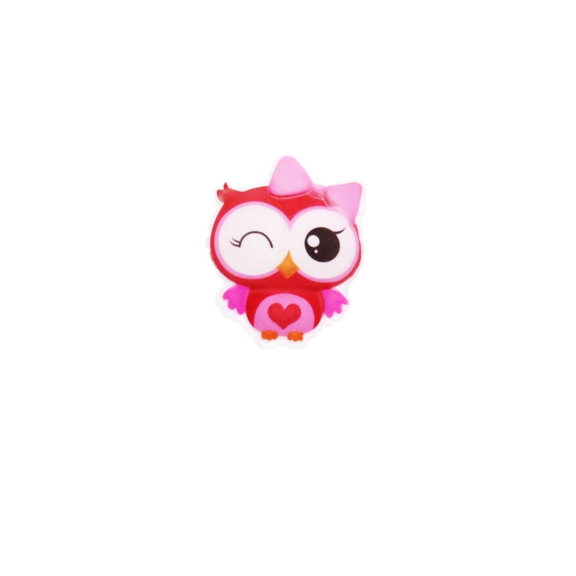 Sticker in forma de bufnita, 8 cm, roz