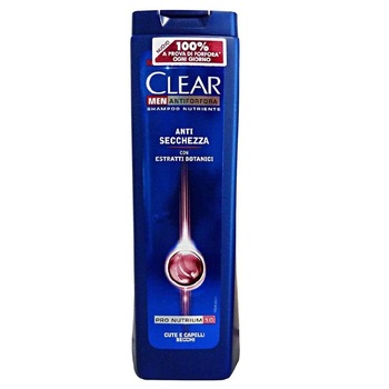 Sampon CLEAR Men Anti Secchezza, 250 ml pentru Par Uscat, Extract de Plante Sampon CLEAR Men Anti Secchezza, 250 ml pentru Par Uscat, Extract de Plante