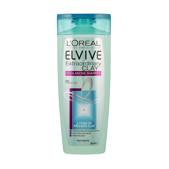 LOREAL Elseve Extraordinary Clay Shampoo, 250 ml, за чуплива коса