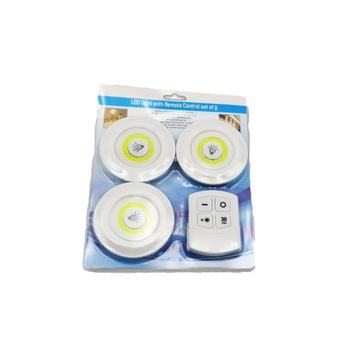 Set 3 lampi led ,3w cu telecomanda ,10cm Set 3 lampi led ,3w cu telecomanda ,10cm