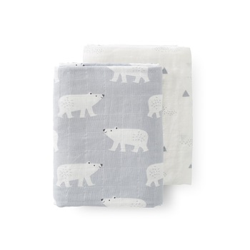 Set 2 museline 120x120 cm, Fresk, model Polar Bear Set 2 museline 120x120 cm, Fresk, model Polar Bear