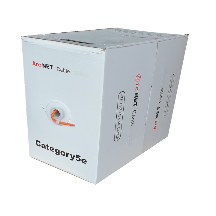 FTP кабел ArcNet, cat5e, Мед 100%, Многожилен, Проводник 26AWG, ролка 305m, Оранжев