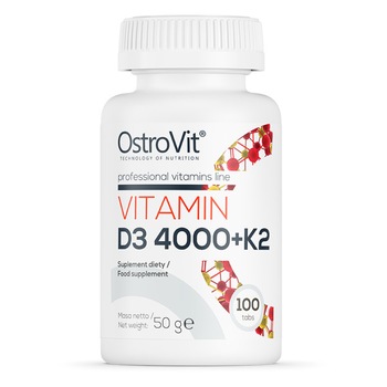 Supliment alimentar, OstroVit Vitamin D3 4000 + K2 - 100 comprimate (200 doze) Supliment alimentar, OstroVit Vitamin D3 4000 + K2 - 100 comprimate (200 doze)