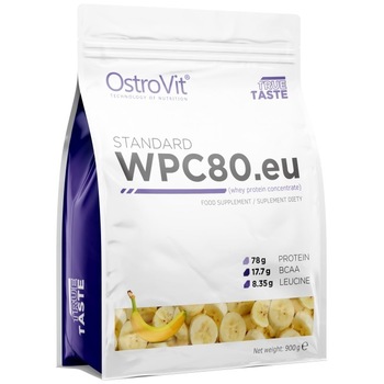 Supliment alimentar OstroVit Whey Protein Concentrate 80%, Banane, 900 gr Supliment alimentar OstroVit Whey Protein Concentrate 80%, Banane, 900 gr