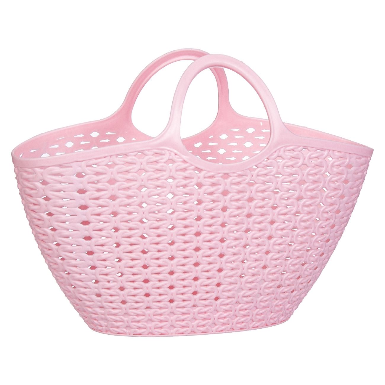 Cos de rufe, rattan, model geanta, 6 litri, roz