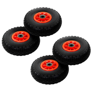 Set de 4 roti pentru carucior industrial, vidaXL, Plastic, 260 x 85 mm Negru Set de 4 roti pentru carucior industrial, vidaXL, Plastic, 260 x 85 mm Negru