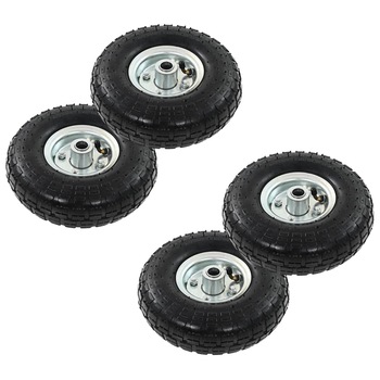 Set de 4 roti pentru carucior industrial, vidaXL, Cauciuc, 260 x 83 mm Negru Set de 4 roti pentru carucior industrial, vidaXL, Cauciuc, 260 x 83 mm Negru