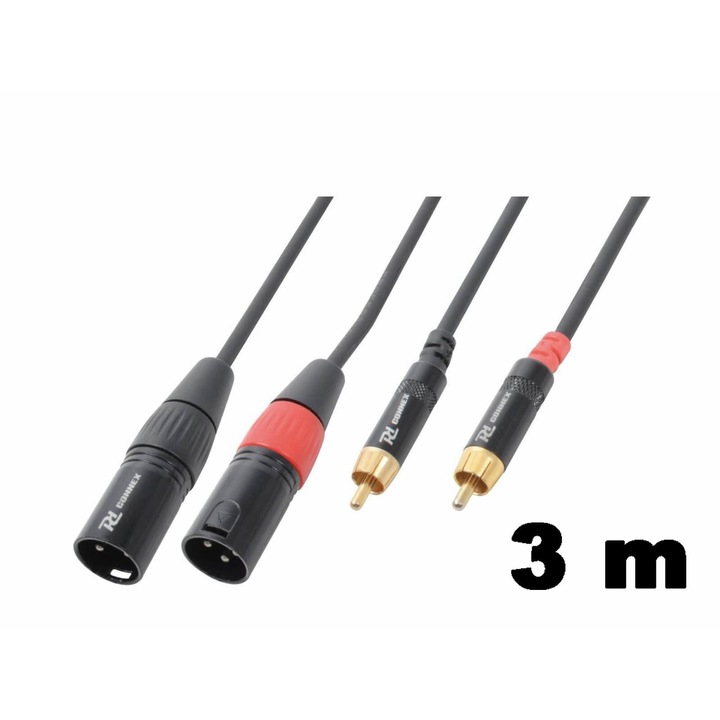 PD Connex CX66-3 sztereo jelkábel (2x XLR papa – 2x RCA) – (3 m)