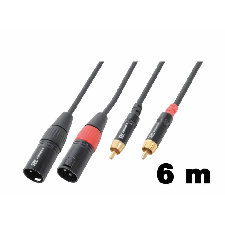 PD Connex CX66-6 sztereo jelkábel (2x XLR papa – 2x RCA) – (6 m)