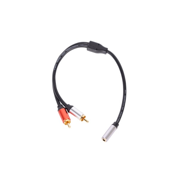 Cablu audio WIREMAN 407HQ, 2 x RCA tata, Stereo Jack 3,5mm femeie, 0.30 metri