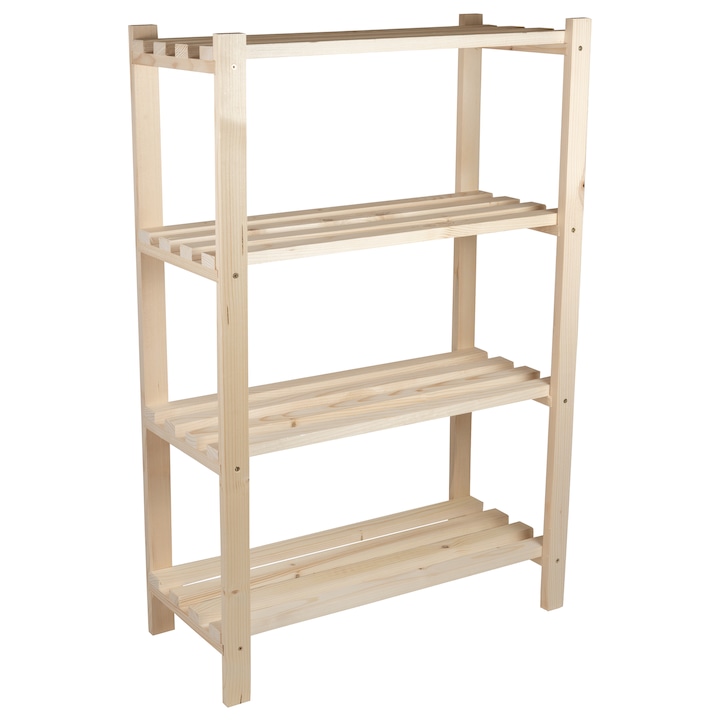 Etajera lemn masiv de molid cu 4 polite 65 x 30 x 100 cm "Ruja"