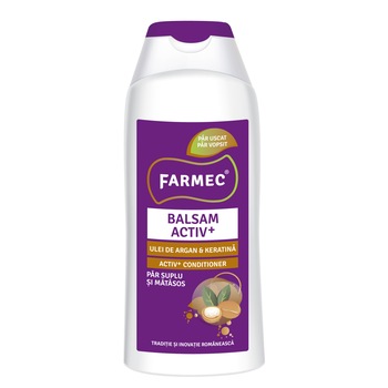 Balsam Farmec Activ+, cu ulei de argan si keratina, 200 ml Balsam Farmec Activ+, cu ulei de argan si keratina, 200 ml