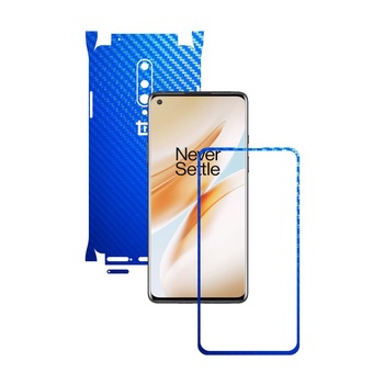 Folie Protectie Carbon Skinz pentru OnePlus 8 - Carbon Albastru 360 Cut, Skin Adeziv Full Body Cover pentru Rama Ecran, Carcasa Spate si Laterale Folie Protectie Carbon Skinz pentru OnePlus 8 - Carbon Albastru 360 Cut, Skin Adeziv Full Body Cover pentru Rama Ecran, Carcasa Spate si Laterale