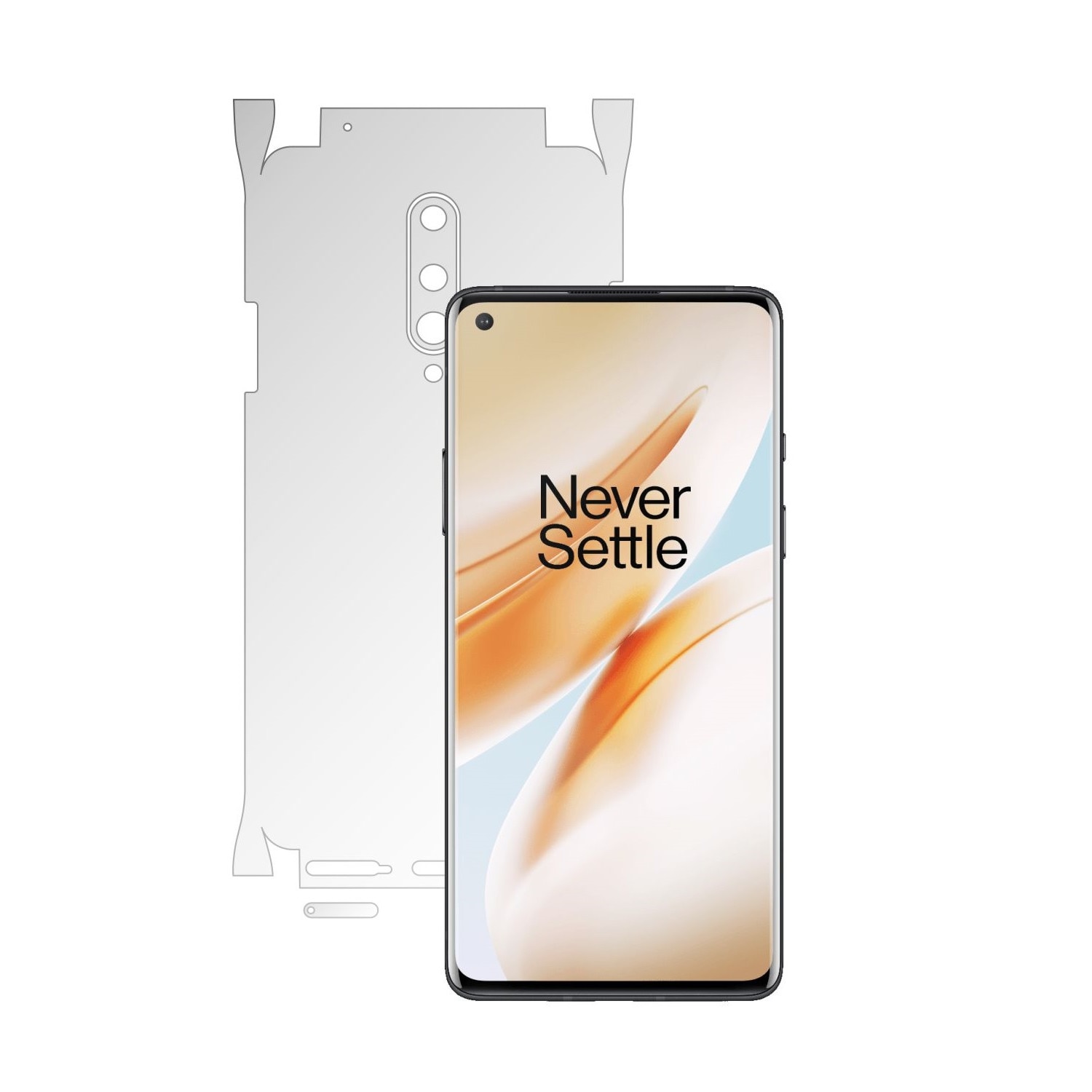 Folie Protectie Spate Invisible Skinz HD pentru OnePlus 8 - Folie Siliconica Ultra-Clear cu taiere 360 Cut pentru Carcasa Spate si Laterale, Skin Adeziv Transparent