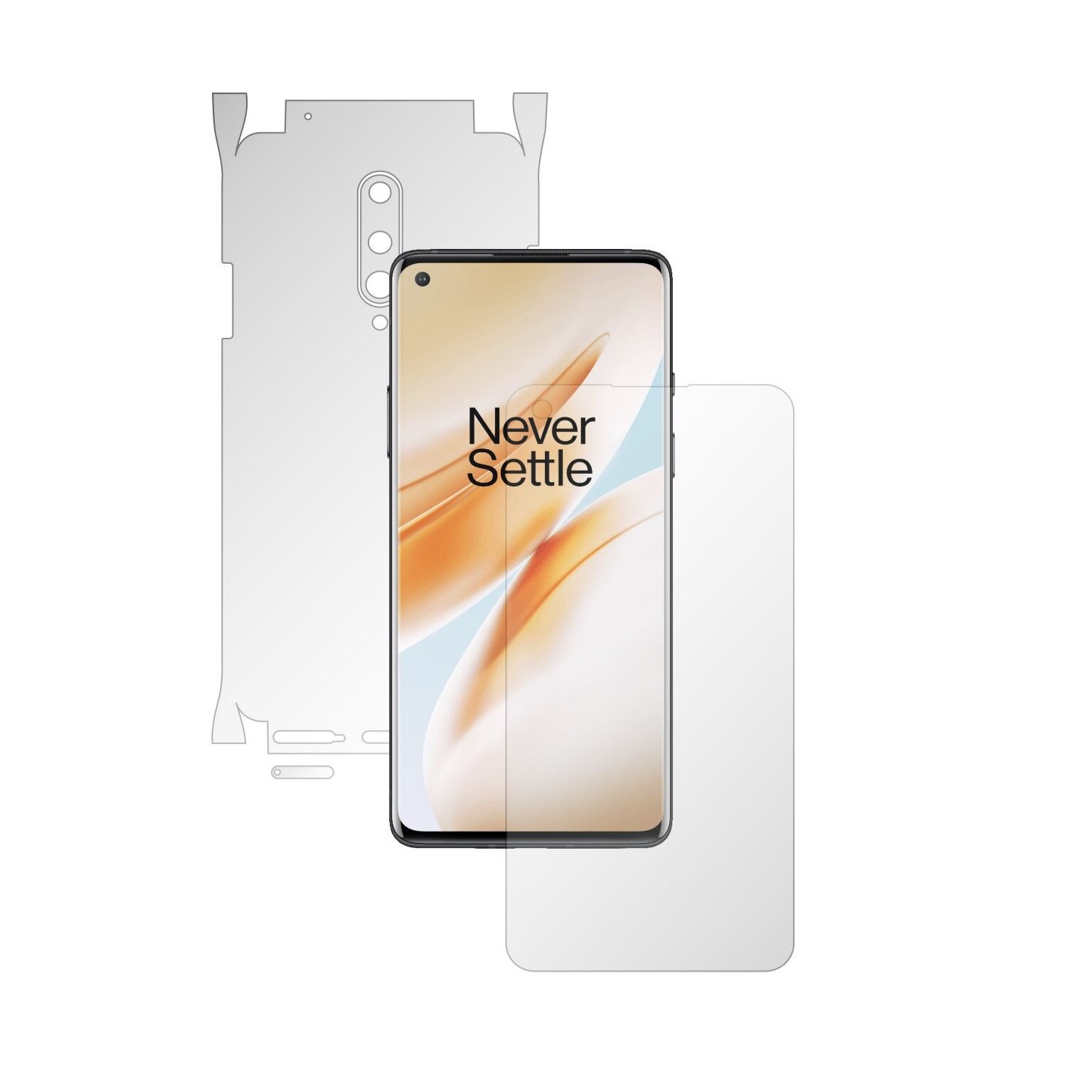 Folie Full Body Invisible Skinz HD pentru OnePlus 8 - Folie Protectie Siliconica Ultra-Clear cu taiere 360 Cut pentru Ecran, Carcasa Spate si Laterale, Skin Adeziv Transparent